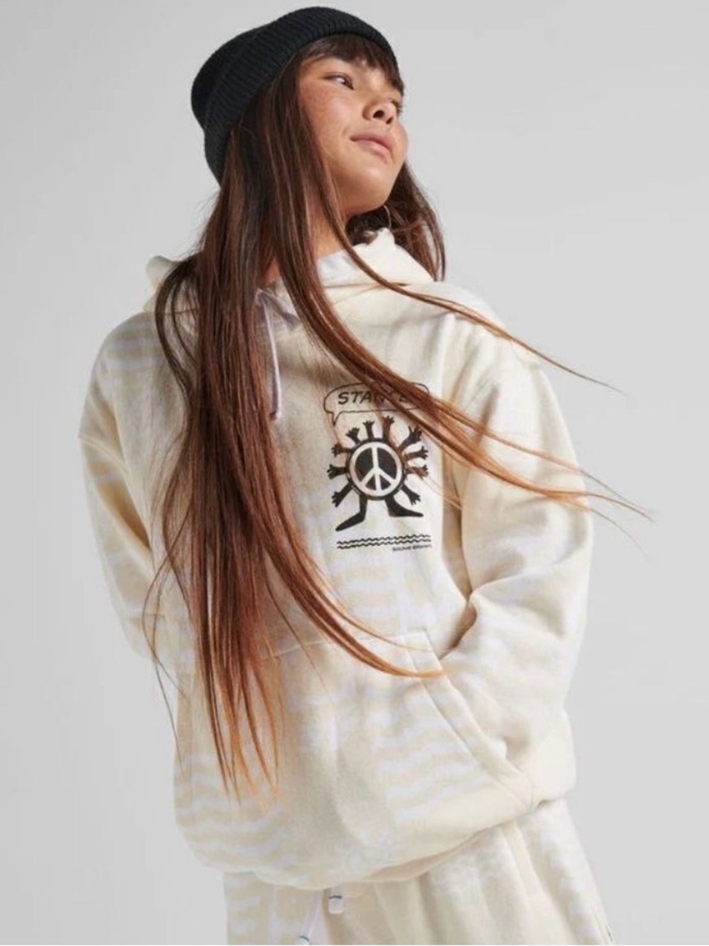 ☮️ Stance Mercury oversized peace hoodie